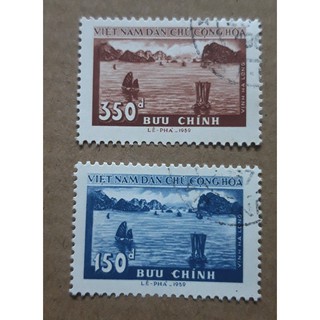 Tem sưu tập MS 047 Tem CTO Việt Nam Vịnh Hạ Long 1959 ( 2 tem )