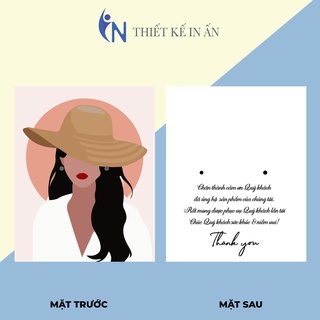 100 chiếc tag bìa treo khuyên, thẻ treo bông tai, Earring hang tags, giấy dày, kích thước 7x5.4cm  mẫu 02