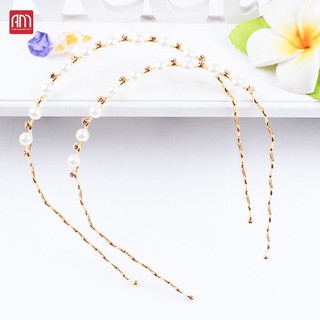 Bờm tóc tiểu thư xinh xắn- bờm tóc đính giả ngọc trai nhân tạo- bờm xinh Hàn Quốc