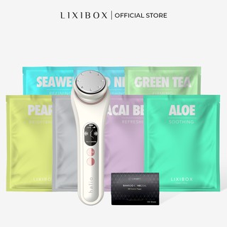 Combo Máy Đẩy Tinh Chất Nóng Lạnh Halio Ion Hot &amp; Cool, Set 7 Mặt nạ Lixibox, Giấy thấm dầu