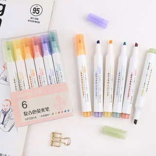 Bút Dạ Quang 6 Màu , Bút highlight , Bút nhớ Xinh Xắn Tiện Lợi , Bút Đánh Dấu Màu Pastel