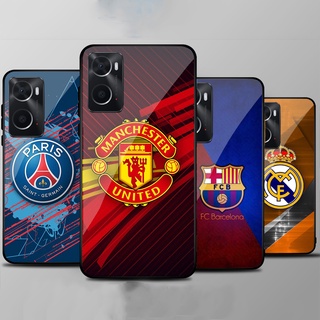 Ốp Lưng OPPO A76, A77s  ,A96, A57 mặt kính cường lực cao cấp In hình Câu Lạc Bộ Bóng Đá