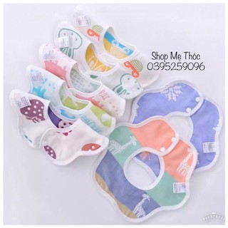 Yếm xoay 360, 6 lớp dùng 2 mặt có cúc bấm tiện lợi cho bé