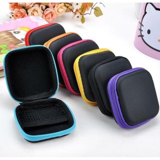 Túi Đựng Tai Nghe / Dây Cáp Hình Vuông Mini Có Khóa Kéo Tiện Dụng