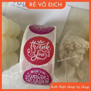 (Combo 500 cái) Tem dán cảm ơn, sticker dành cho shop bán hàng D.04, kích thước 2.5 cm