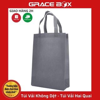 {Giá Sỉ} Túi Vải Không Dệt - Màu Xám - Túi Vải Bảo Vệ Môi Trường - Túi Vải Hai Quai - Siêu Thị Bao Bì Grace Box