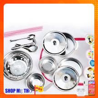 bộ nồi nhôm nấu ăn cho bé ,BỘ ĐỒ CHƠI NẤU ĂN NHIỀU  MÓN CHO BÉ YÊU1035