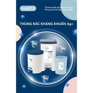 Bộ 8 Thùng Rác Đạp Chân Nắp Đậy Chữ Nhật HIRO INOCHI 10 Lít Làm Gia Đình TRAC10