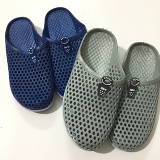 Dép sục lưới nam nữ thoáng khí Xanh-Xám