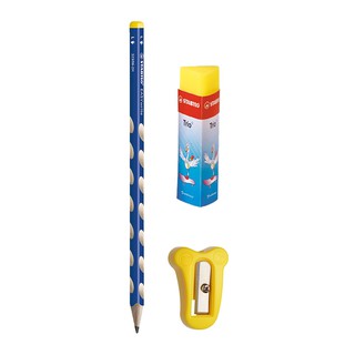 Bộ 1 cây chì gỗ STABILO EASYwrite tay trái PCE323L-HB + chuốt chì PSE4533L + tẩy ER199 (PCE323L-1A)