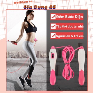 Dây nhảy đếm số điện tử tự động đếm số vòng nhảy dây lõi thép tích hợp đo calo quãng đường 4 chế độ chống trượt AZ11