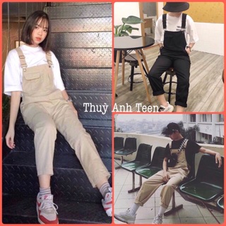 [TẶNG ÁO] Quần Yếm Kaki Unisex túi ngực đủ size nam nữ