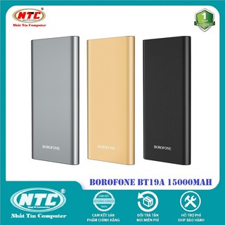 Pin sạc dự phòng Borofone BT19A Universal 15000mAh Output 2A, Vỏ kim loại - Hàng chính hãng