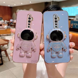 ốp lưng oppo reno2 f reno 2 reno TPU Mạ điện 3D Phi hành gia có chân đế ốp điện thoại oppo reno2 f reno 2 reno