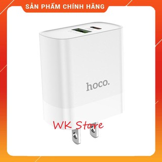 Củ sạc nhanh Hoco C80 18w (QC 3.0, PD) 2 cổng sạc cho iphone và android (chính hãng,BH 6T)