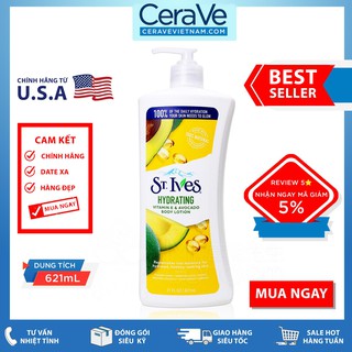 Kem dưỡng ẩm St.Ives Hydrating Vitamin E &amp; Avocado Body Lotion (621mL)