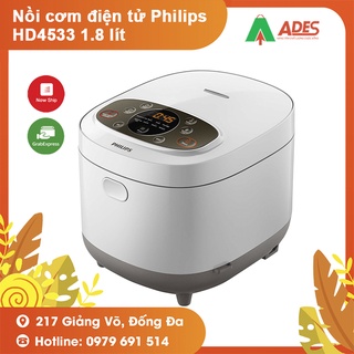 Nồi cơm điện tử Philips HD4533 1.8 lít - Công nghệ nấu 3D tân tiến - Bảo hành chính hãng 24 tháng