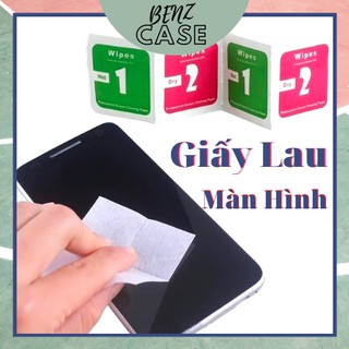 Bộ giấy lau màn hình Khô và Ướt - Phục vụ việc dán kính cường lực cho điện thoại, máy tính bảng