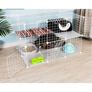 < Tặng Dây Rút , Cầu Thang , Búa Gỗ >  Combo Chuồng Mèo 2 tầng Lớn - kích thước 107 x 72 x 72 cm .