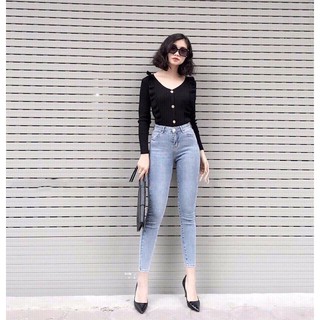 QUẦN JEAN NỮ ĐẸP MÀU XANH THỜI TRANG MỚI NHẤT 2019 QJ23