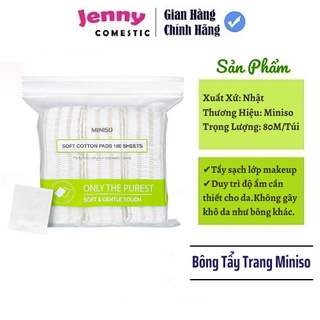 [CHÍNH HÃNG 100%] Bông Tẩy Trang Miniso Nhật Bản Túi Zip_Bông Dày Dặn_Thấm Hút Tốt