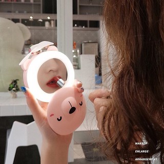 Gương trang đi mini cầm tay có đèn Led kèm quạt