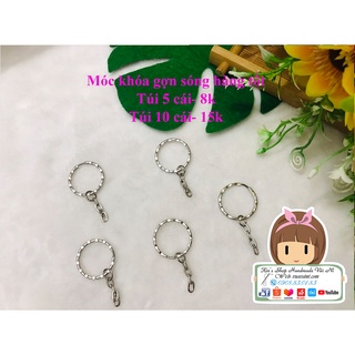 Móc Khóa Gợn Sóng Hàng Chất lượng bóng đẹp không rỉ dùng làm móc gắn chìa khóa, móc khóa vải nỉ handamde