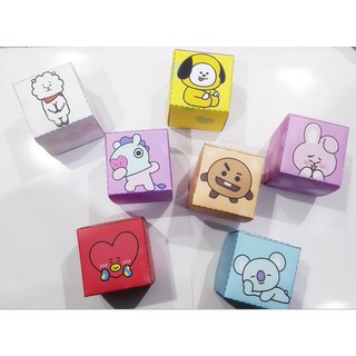 Hộp quà army bangtan kpop chibi H8I1 hộp quà gấp cute hộp dễ thương hoạt hình 8*8*8cm