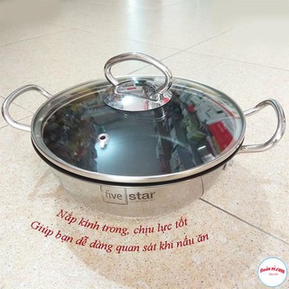Chảo Sâu Lòng Inox 304 FIVE STAR Thiết Kế Đặc Biệt Với 3 Lớp 00874