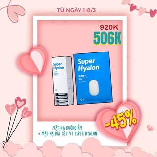 Combo 2 loại mặt nạ đất sét và mặt nạ giấy làm sạch và dưỡng ẩm cho da VT Super Hyalon PICKO