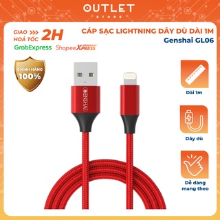Cáp Sạc Genshai Lightning GL06 Dây Dù Dài 1M | Bảo Hành Chính Hãng 12 Tháng