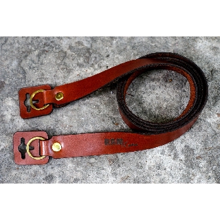 Dây máy ảnh vintage RAM Leather A22 da bò thật da bò nâu đỏ