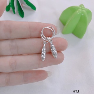BÔNG TAI BẠC TA CHO BÉ GÁI - BÔNG TAI KHOEN TRÒN DÁNG DÀI