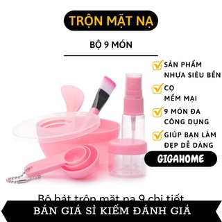 Dụng Cụ Trộn Mặt Nạ GIGAHOME Bộ 9 Món Bát Trộn Đắp Mask Gồm Bát, Que, Chổi Cọ Và Thìa Đong 6279