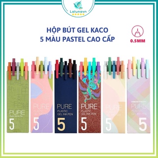 Hộp Bút Kaco 5 Bút Gel Pen 5 Màu Cao Cấp viết sổ mịn tay chữ lên cực đẹp rõ nét - A59