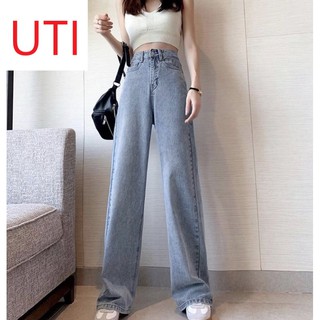 [ NY26 ] QUẦN JEAN ỐNG RỘNG NỮ LƯNG CAO MÀU XANH NHẠT CAO CẤP UTI ĐỦ SIZE S, M, L SIÊU THỜI TRANG , FORM ĐẸP DÁNG CHUẨN