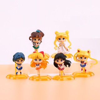 Bộ mô hình nhân vật SAILOR MOON Thủy Thủ Mặt Trăng hoạt hình trưng bày chibi anime xinh xắn độc đáo