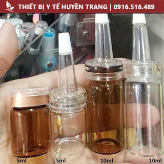Lọ chiết tế bào gốc chai thủy tinh 5ml 10ml tặng kèm nắp bóp