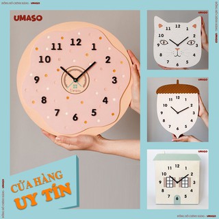 Đồng hồ  trang trí treo tường để bàn đẹp cute phong cách hiện đại UMASO [Tặng kèm móc treo và Pin]