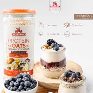 Yến mạch Red Tractor ăn liền kết hợp dừa organic-hỗ trợ Keto, Eat clean, ăn kiêng giảm cân-hũ 500gr
