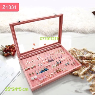 Hộp đựng bông tai bọc nhung hàng đẹp
