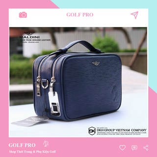 Túi golf cầm tay Maldini da bò nhập khẩu Italia có khóa vân tay cao cấp đựng phụ kiện cá nhân CT010