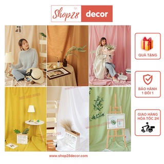 Vải phông nền [ 𝐂𝐇𝐀̂́𝐓 𝐌𝐄̂̀𝐌 𝐌𝐈̣𝐍 𝐇𝐎̛𝐍 ] chụp ảnh mẫu lookbook, livestream khổ lớn (Nhiều màu) - Shop28