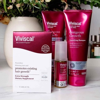 [Hàng Mỹ] Viên uống/Dầu gội/Dầu xả/Dầu dưỡng mọc tóc, làm dày tóc VIVISCAL Gorgeous Growth 250ml