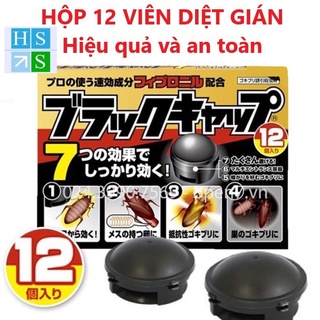 Hộp diệt gián Nhật Bản 12 viên không gây độc hại viên đuổi gián chỉ diệt dán (Loài máu trắng) - HS shop Thủ Đức