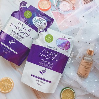 [Bill hãng] Combo Gội xả HATOMUGI NHẬT giảm rụng/phồng tóc/kiềm dầu &amp; Serum tinh chất mọc tóc dạng xịt