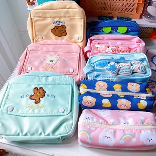 Hộp bút size lớn Back to school kèm pin cài đáng yêu