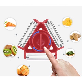 DỤNG CỤ GỌT nạo bào sợi củ quả đa năng 3 in 1 với thiết kế hình tròn độc đáo an toàn khi sử dụng (Giao mầu ngẫu nhiên)