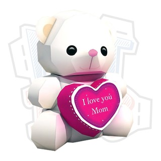 Mô hình giấy Lễ hội của mẹ Gấu cute Happy Mother's Day - Love Bear