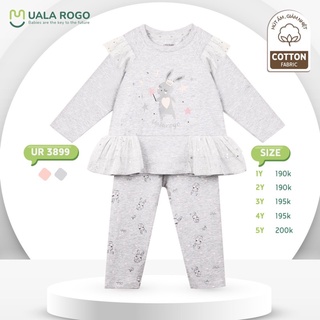 Uala bộ dài tay cotton tay bèo bé gái UR3899